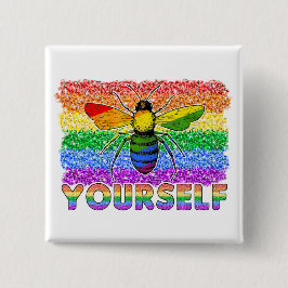 Bóton Quadrado 5.08cm LGBT Seja você mesmo