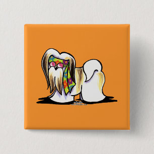 Bóton Quadrado 5.08cm Lhasa Apso Hippie