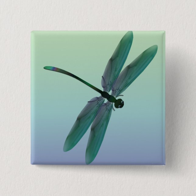 Bóton Quadrado 5.08cm Libélula (Frente)