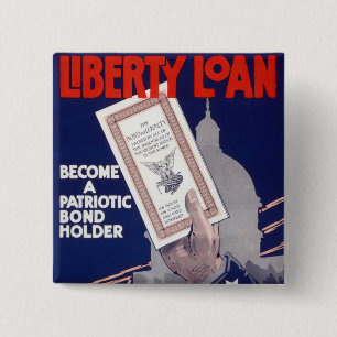 Bóton Quadrado 5.08cm Liberty Loan
