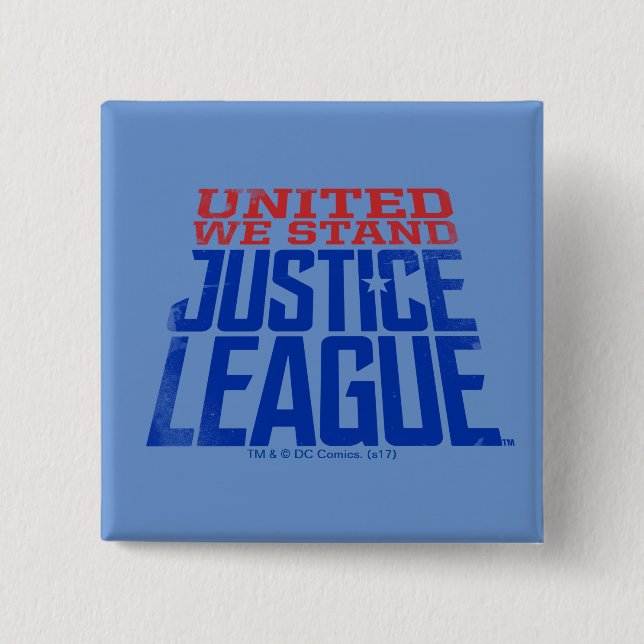 Bóton Quadrado 5.08cm Liga da Justiça| United We Stand Graphic (Frente)