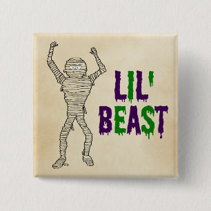 Bóton Quadrado 5.08cm Lil'Beast Drit Font Mummy Halloween