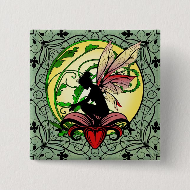 Bóton Quadrado 5.08cm Lily Shadow Fairy (Frente)
