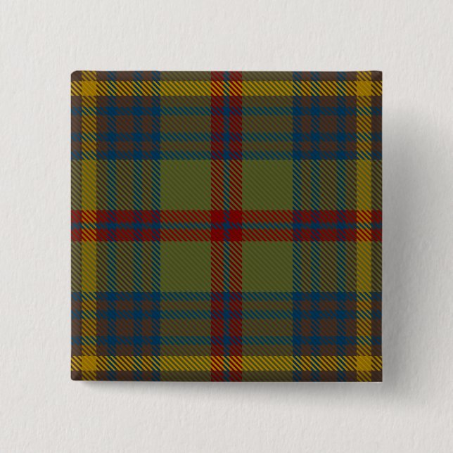 Bóton Quadrado 5.08cm Limerick County Irish Tartan (Frente)