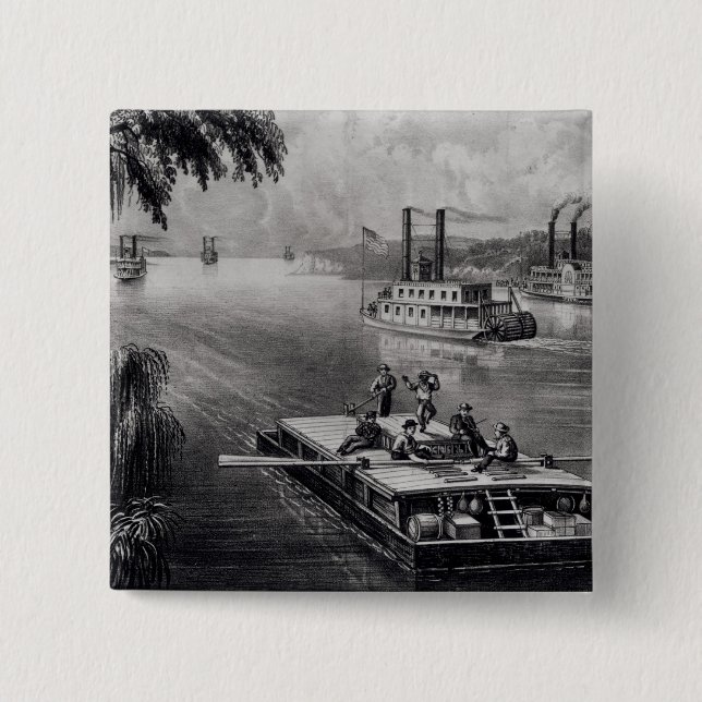 Bóton Quadrado 5.08cm Limite abaixo do rio (Frente)