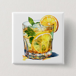 Bóton Quadrado 5.08cm Limonada Cocktail Beber