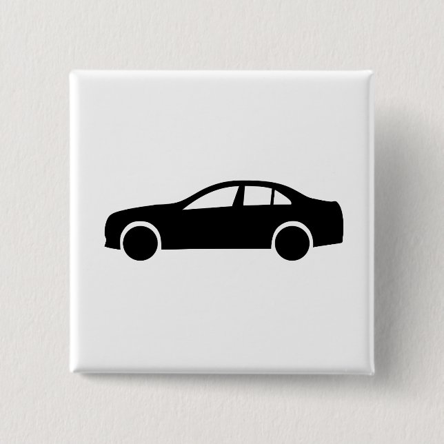 Bóton Quadrado 5.08cm Limousine Silhouette (Frente)