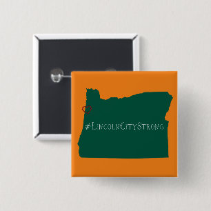 Bóton Quadrado 5.08cm Lincoln City Strong Rope Heart Green