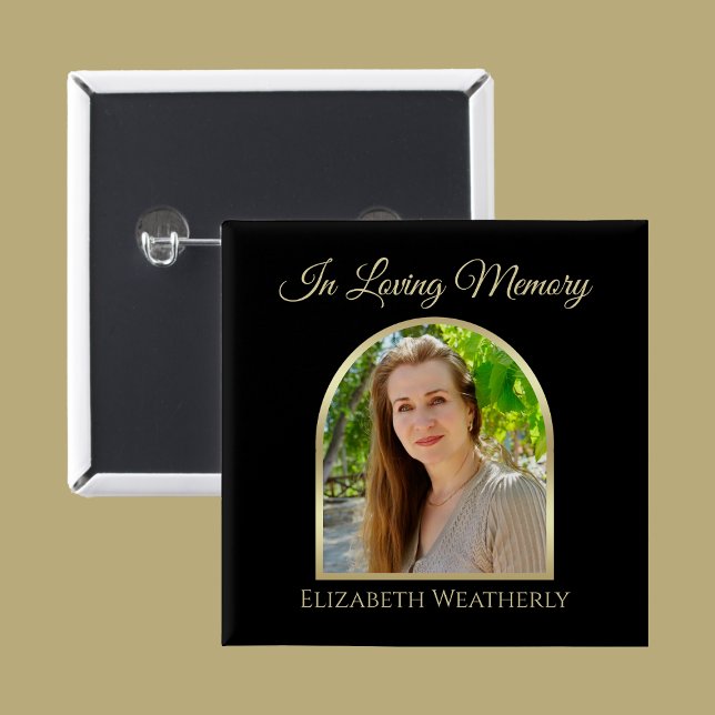 Bóton Quadrado 5.08cm Linda Foto de Arch no Botão Funeral Negro (Criador carregado)