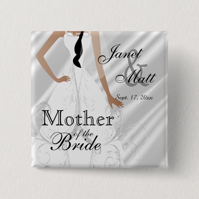 Bóton Quadrado 5.08cm Linda palhaça de noiva sobre Satanás Branca (Frente)