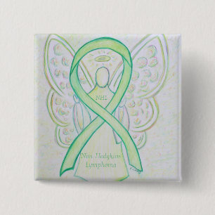 Bóton Quadrado 5.08cm Linfoma Não Hodgkins Pinos de Fita de Verde limã