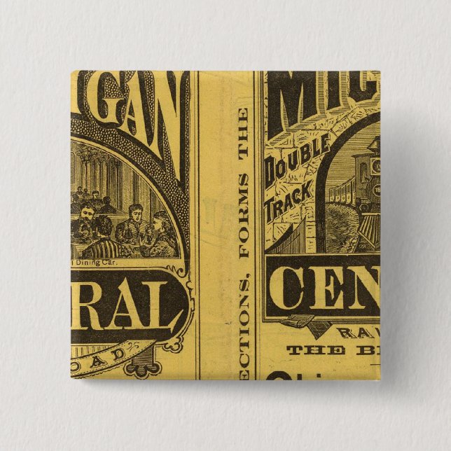 Bóton Quadrado 5.08cm Linha Central do Michigan (Frente)