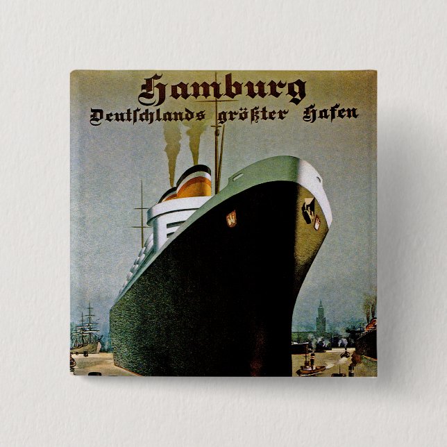 Bóton Quadrado 5.08cm Linha Hamburg-Amerika (Frente)