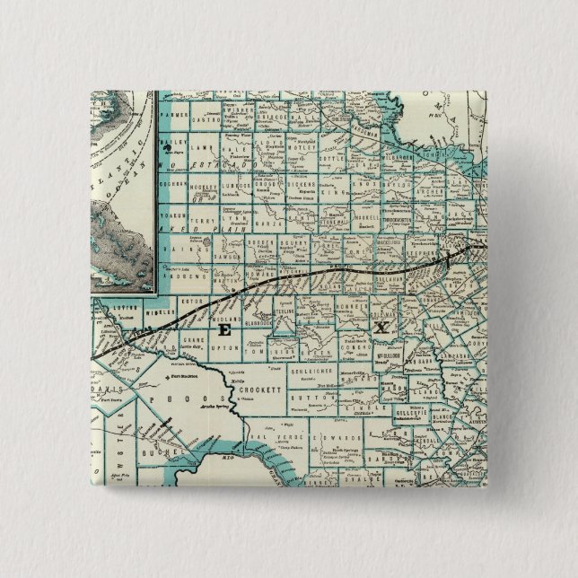 Bóton Quadrado 5.08cm Linha Texas Pacific (Frente)