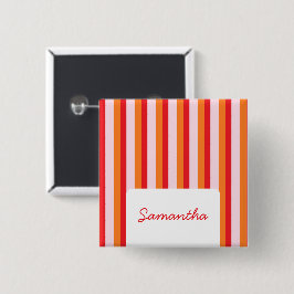 Bóton Quadrado 5.08cm Linhas verticais faixas personalizadas