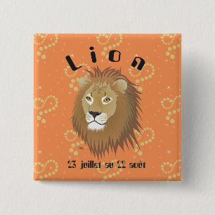 Bóton Quadrado 5.08cm Lion 23 juillet au 22 août Boutons - de GE de