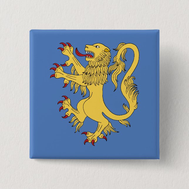 Bóton Quadrado 5.08cm Lion Rampant (Frente)