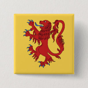 Bóton Quadrado 5.08cm Lion Rampant Gules