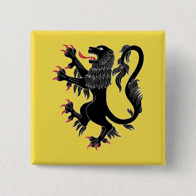 Bóton Quadrado 5.08cm Lion Rampant Sable (Frente)