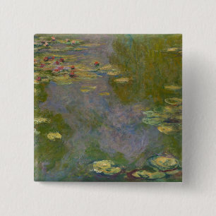 Bóton Quadrado 5.08cm Lírios de água de Claude Monet , 1919