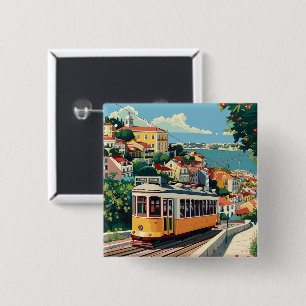 Bóton Quadrado 5.08cm Lisboa Portugal