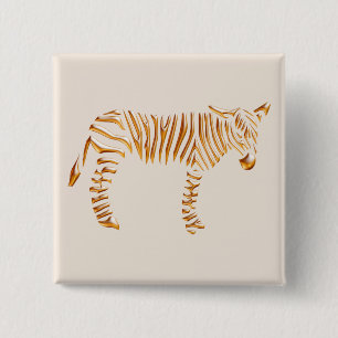 Bóton Quadrado 5.08cm Listra Dourada Zebra