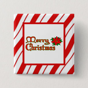 Bóton Quadrado 5.08cm Listras de menta