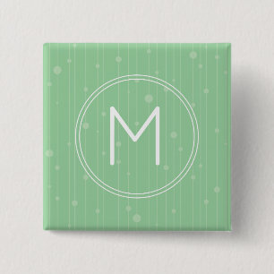 Bóton Quadrado 5.08cm Listras e pontos verdes da Casa da Moeda, monogram