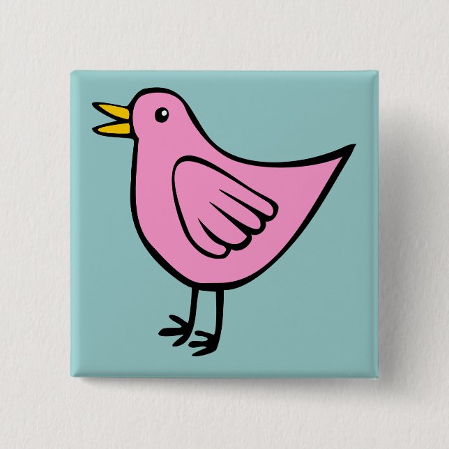 Bóton Quadrado 5.08cm Little Bird 04 (Frente)