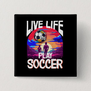 Bóton Quadrado 5.08cm Live Life Play Soccer, Ventilador de bola de futeb