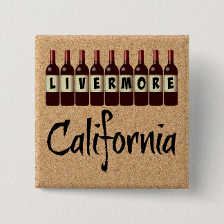 Bóton Quadrado 5.08cm Livermore California Red Wine Botles Diversão. Pro