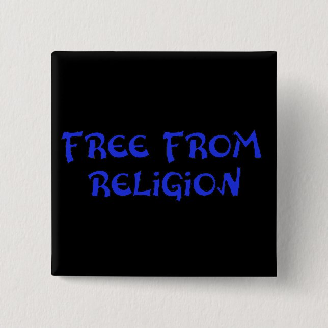 Bóton Quadrado 5.08cm Livre da religião (Frente)
