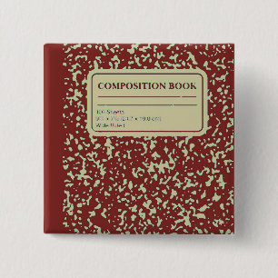 Bóton Quadrado 5.08cm Livro de Composição/Professora Estudante
