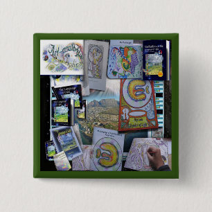 Bóton Quadrado 5.08cm Livros de rabiscar
