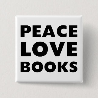 Bóton Quadrado 5.08cm Livros do amor da paz