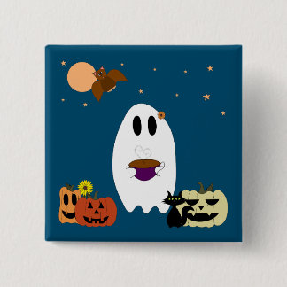 Bóton Quadrado 5.08cm Livros e chá