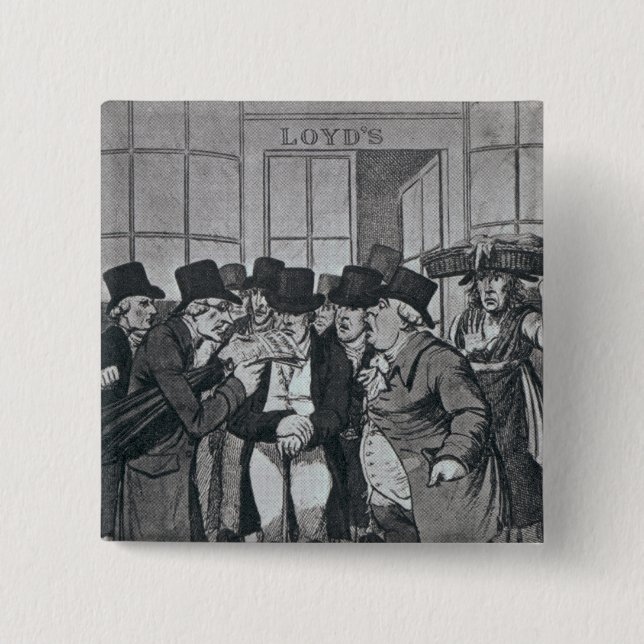 Bóton Quadrado 5.08cm Lloyds exterior de Londres (Frente)