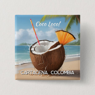 Bóton Quadrado 5.08cm Localização Personalizada Coco Loco