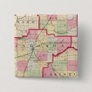 Bóton Quadrado 5.08cm Logan, Sangamon, condados cristãos