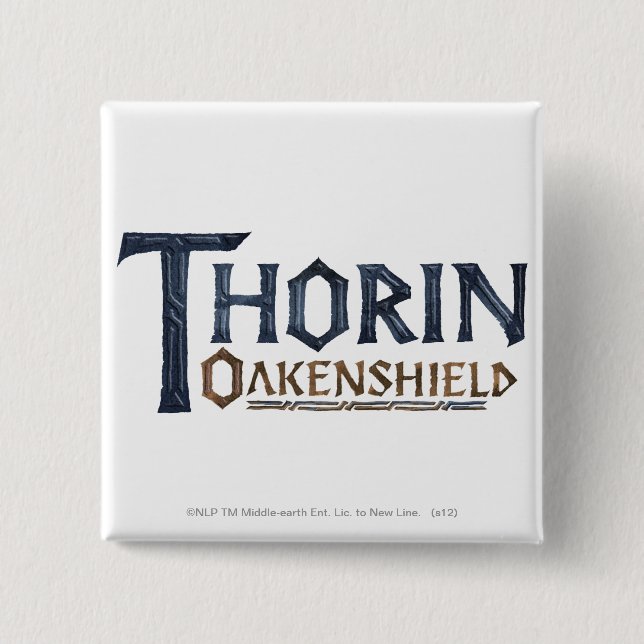 Bóton Quadrado 5.08cm Logo THORIN OAKENSHIELD™ azul (Frente)