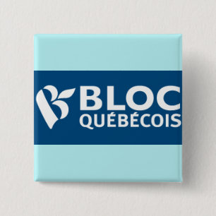 Bóton Quadrado 5.08cm Logotipo Bloc Québécois