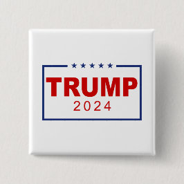 Bóton Quadrado 5.08cm Logotipo clássico do retângulo Trump 2024