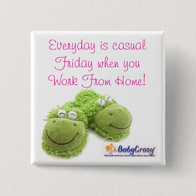 Bóton Quadrado 5.08cm Logotipo de BabyCrazy, botão. (Frente)