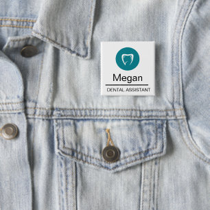 Bóton Quadrado 5.08cm Logotipo de dente personalizado para assistente de