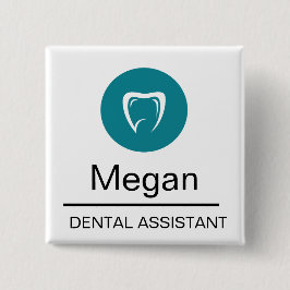 Bóton Quadrado 5.08cm Logotipo de dente personalizado para assistente de