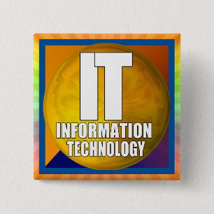 BÓTON QUADRADO 5.08CM LOGOTIPO DE TI - TECNOLOGIA DA INFORMAÇÃO