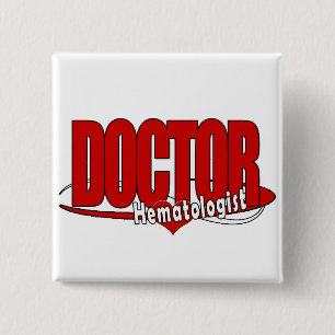 Bóton Quadrado 5.08cm LOGOTIPO DOUTOR VERMELHO Hematólogo