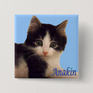 Bóton Quadrado 5.08cm Logotipo equipado com pernas do gato de Anakin