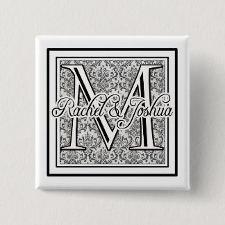 Bóton Quadrado 5.08cm Logotipo feito sob encomenda do casamento tema