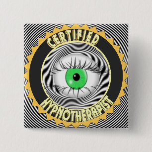 BÓTON QUADRADO 5.08CM LOGOTIPO HIPNOTHERAPISTA CERTIFICADO